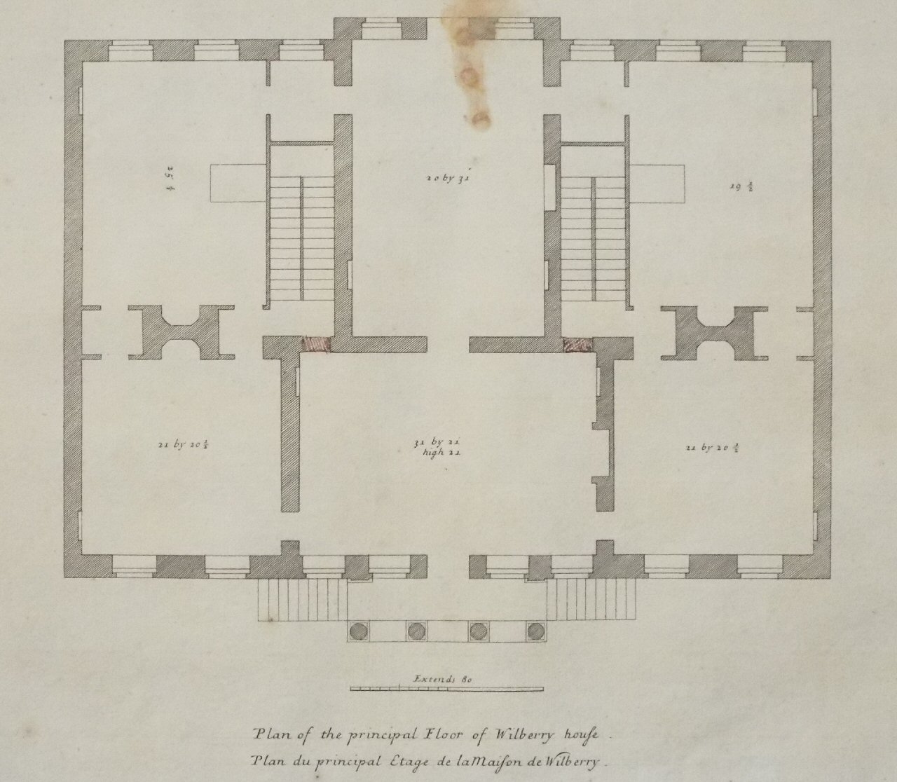 Print - Plan of the principal floor of Wilberry house